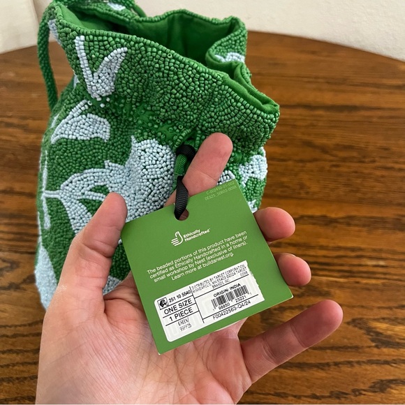 Kate Spade x Target Green & Blue Beaded Floral Bucket Bag NWT - Picture 4 of 6